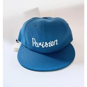 Maison Kitsune Parisien Baseball Cap One Size Blue White New
